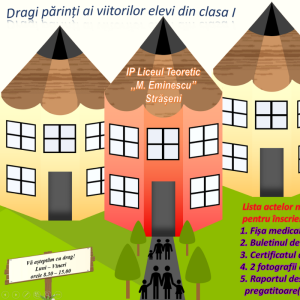 Înscrierea copiilor în clasa întâi 2023-2024